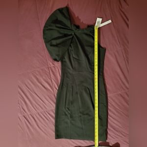 Womens one shoulder butterfly sleeve black cocktail mini dress size XS Aqua